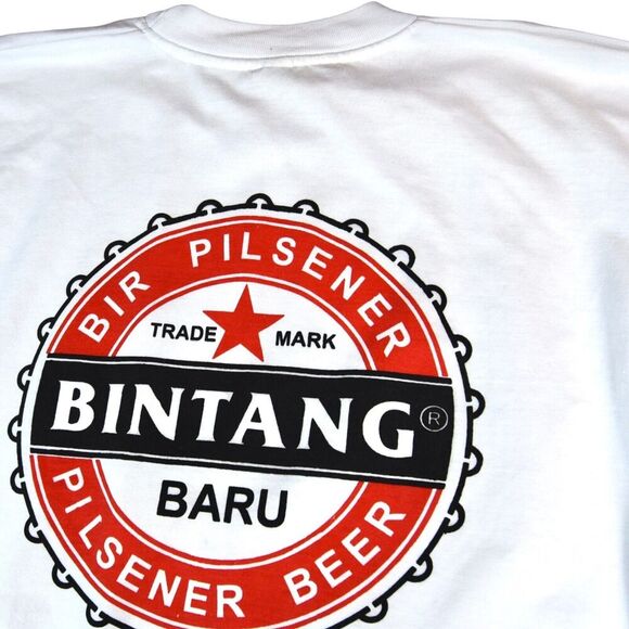 VTG. BIR PIL SENER Trade Mark BINTANG BALI BEER Men’s T Shirt White XL - Picture 3 of 9